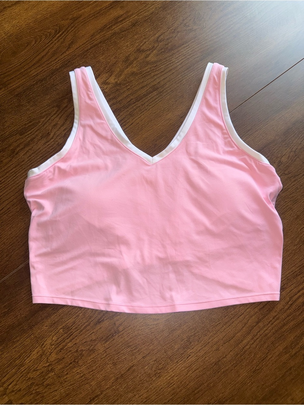 All In Motion Pink and white Athletic Sports Bra Tank